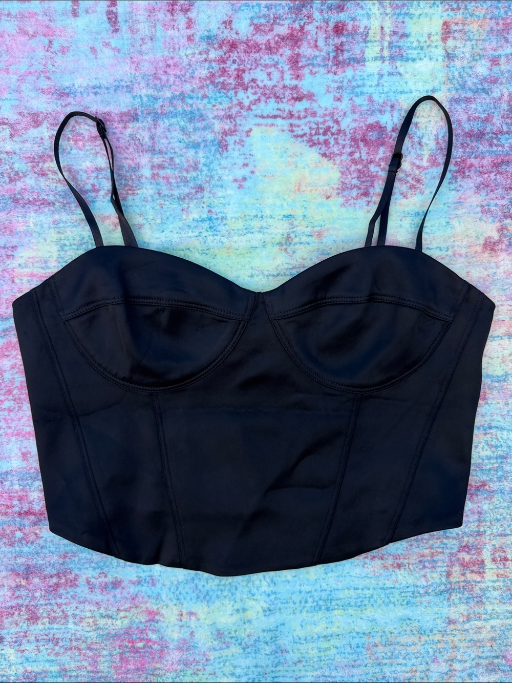 Sunday Best Black Bustier Bandeau Crop Top